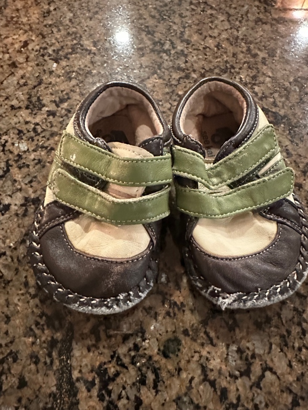 See Kai Run Brown and Green Velcro Baby Walker Shoes